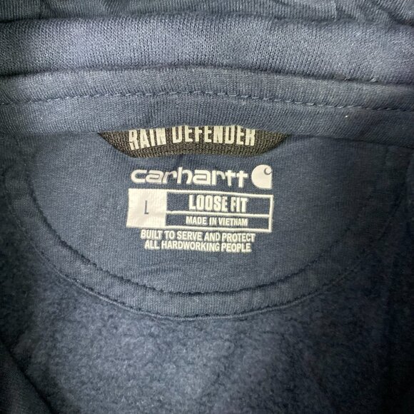 Lot of 2 Carhartt Rain Defender Hoodie Men's Large Blue Black Distressed Paint - Picture 5 of 15